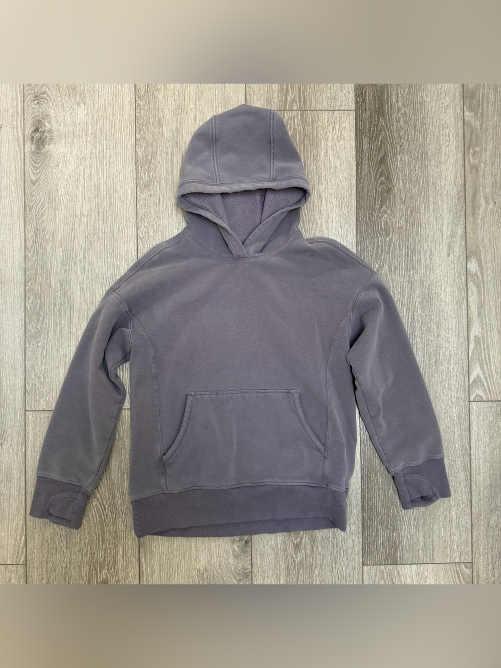 ATHLETA GIRL PULLOVER HOODIE SWEATSHIRT GREY XL 14 KANGAROO POCKET